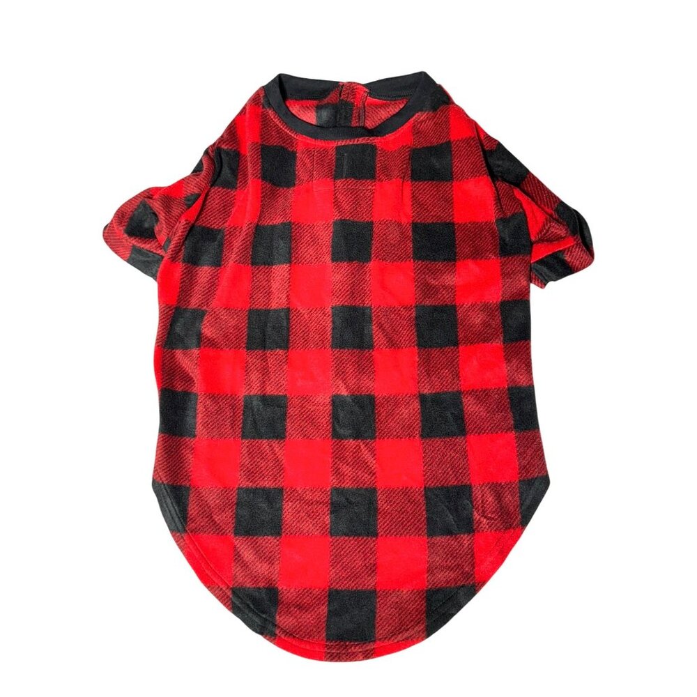 Holiday Time Family Pajamas For Pets In Red & Black Plaid Size L
